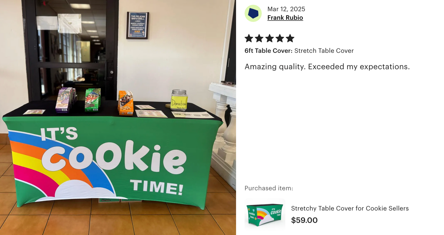 Windproof, Stretchy Cookie Booth- It's Cookie Time!