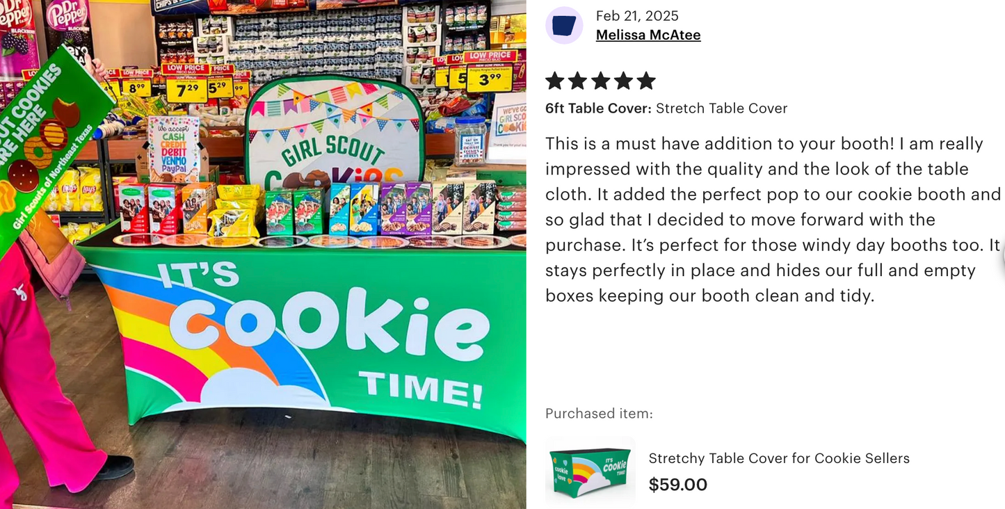 Windproof, Stretchy Cookie Booth- It's Cookie Time!