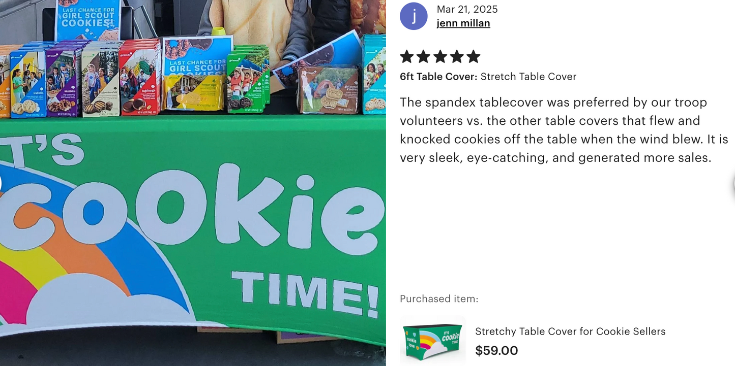 Windproof, Stretchy Cookie Booth- It's Cookie Time!