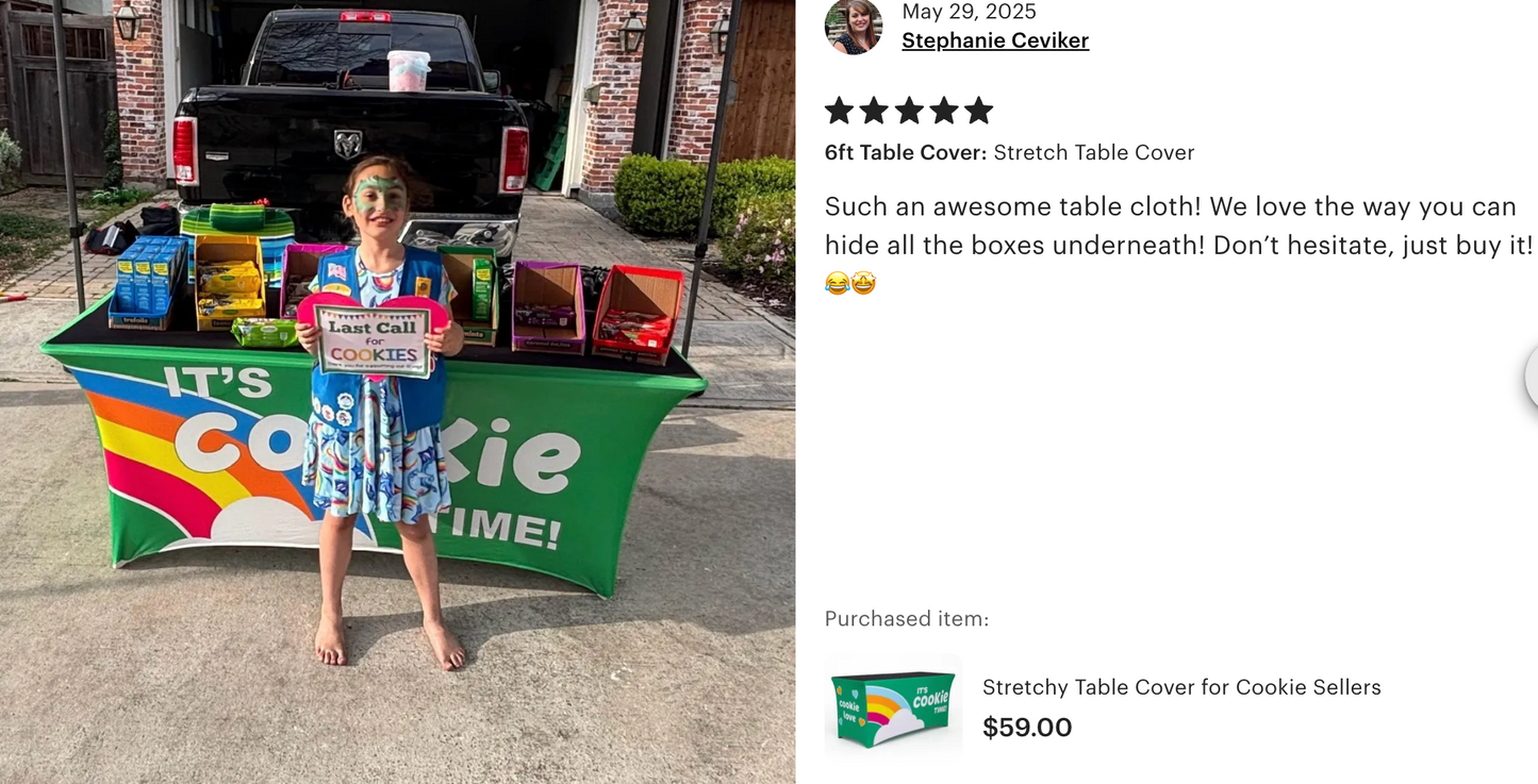 Windproof, Stretchy Cookie Booth- It's Cookie Time!