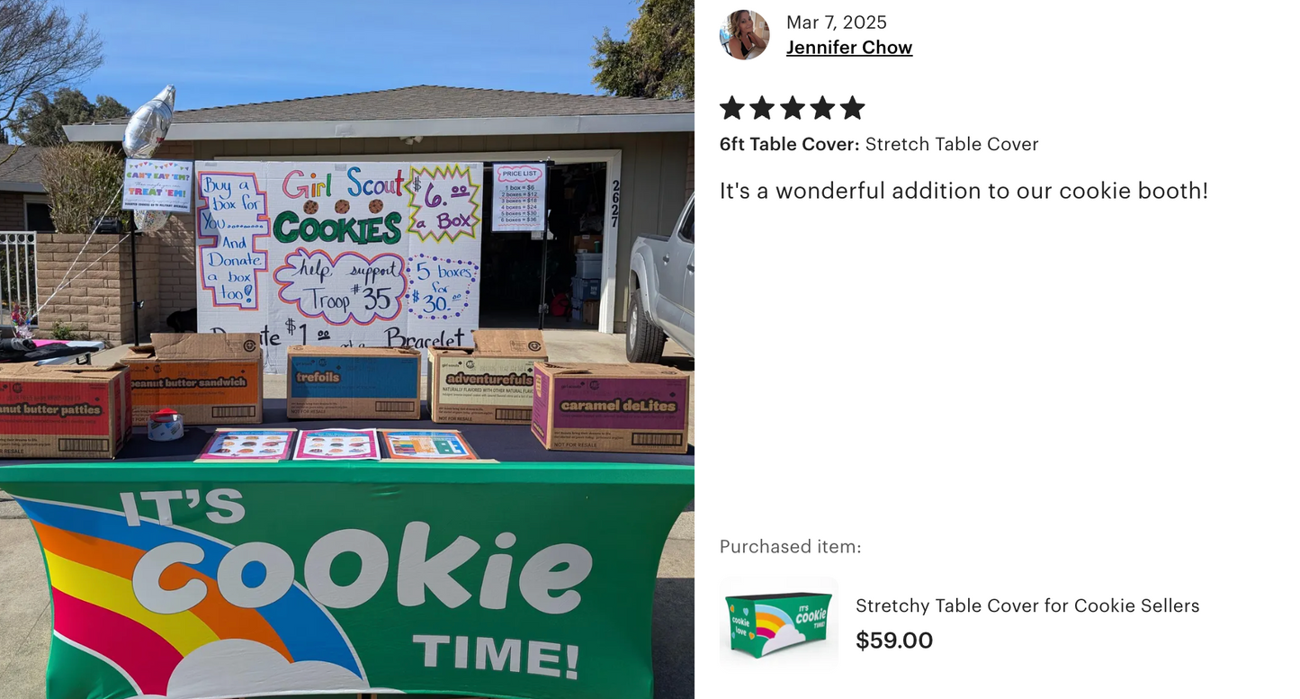 Windproof, Stretchy Cookie Booth- It's Cookie Time!