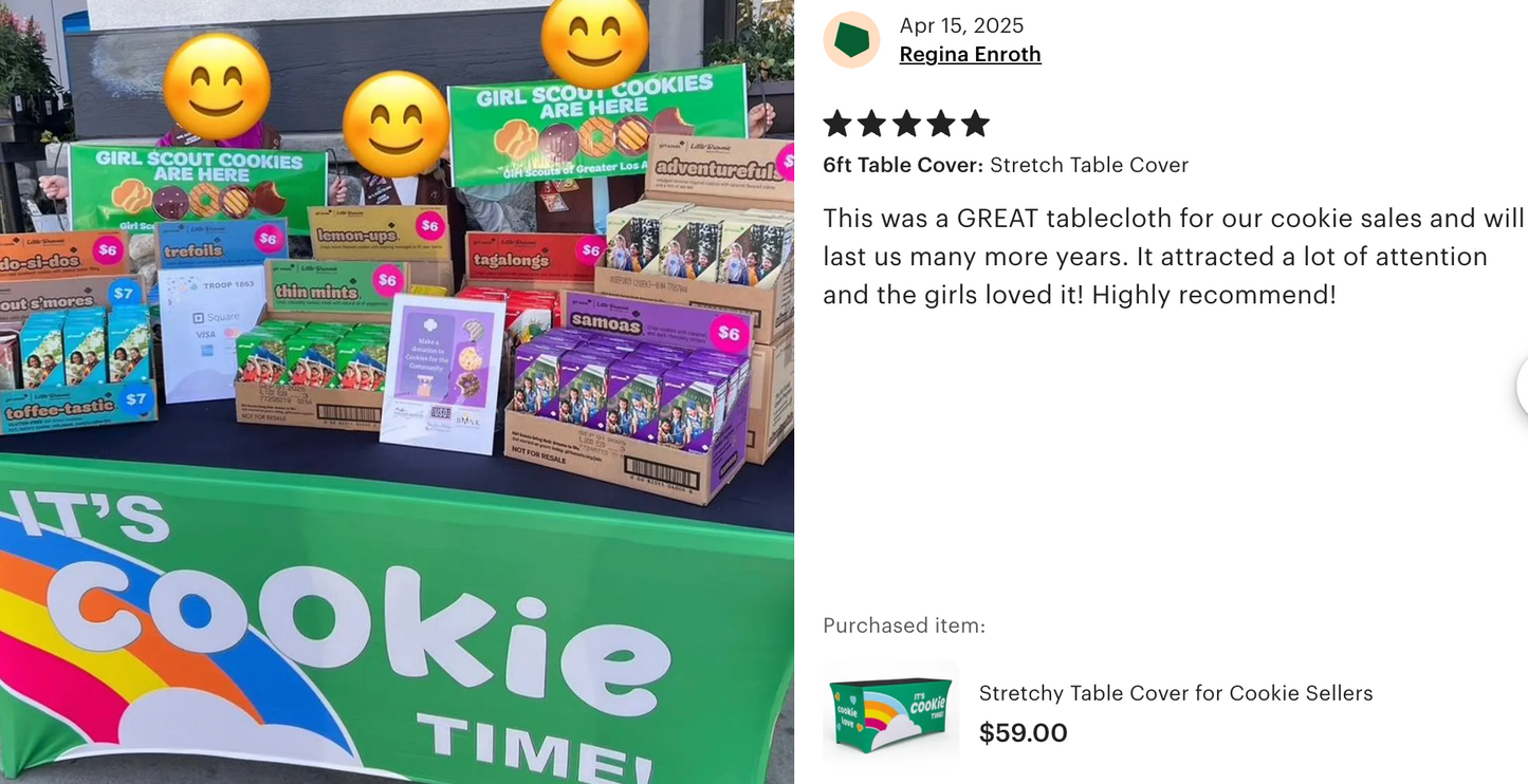 Windproof, Stretchy Cookie Booth- It's Cookie Time!