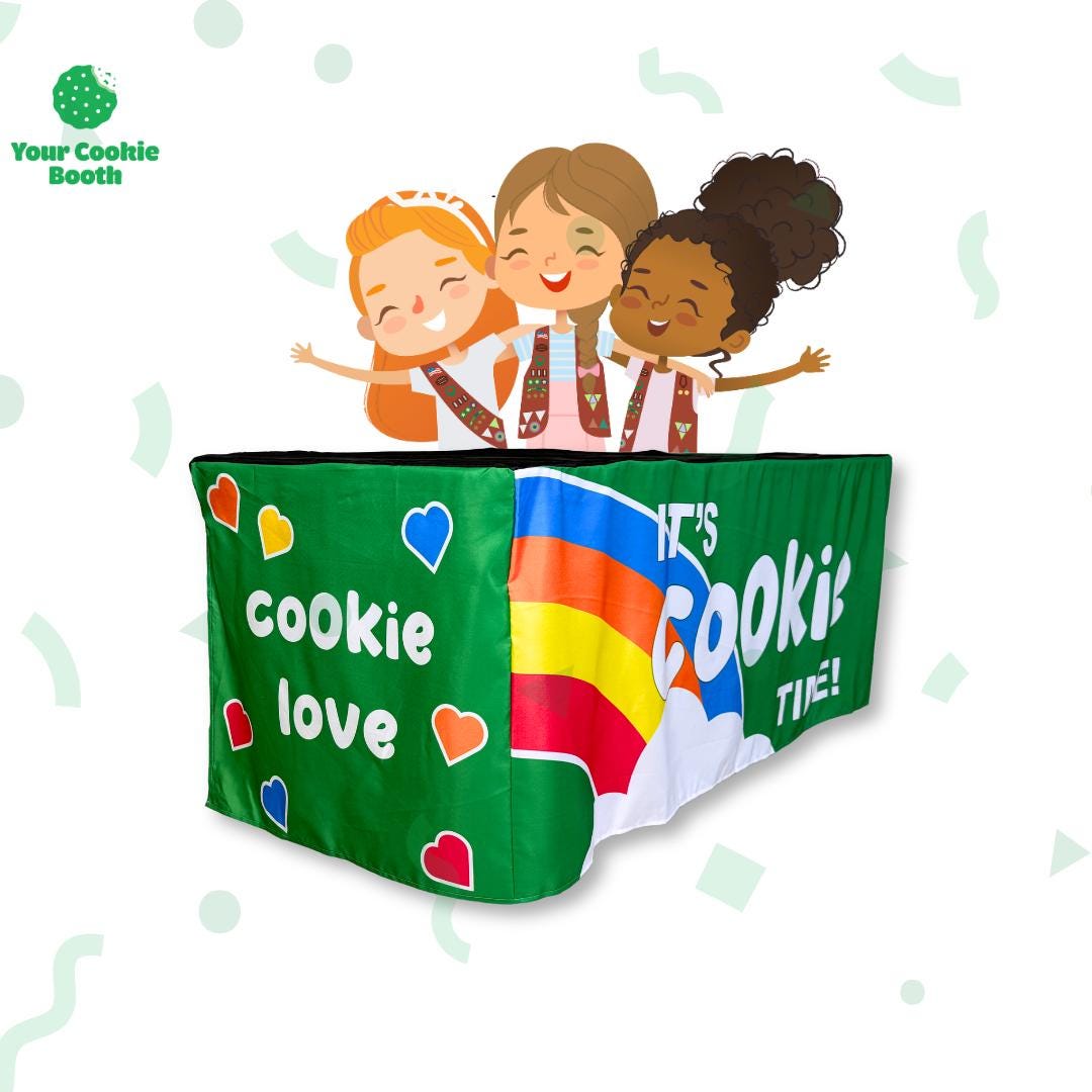 Personalized Stretchy Table Cover for Girl Scout Cookie Sales- For 6 ft table