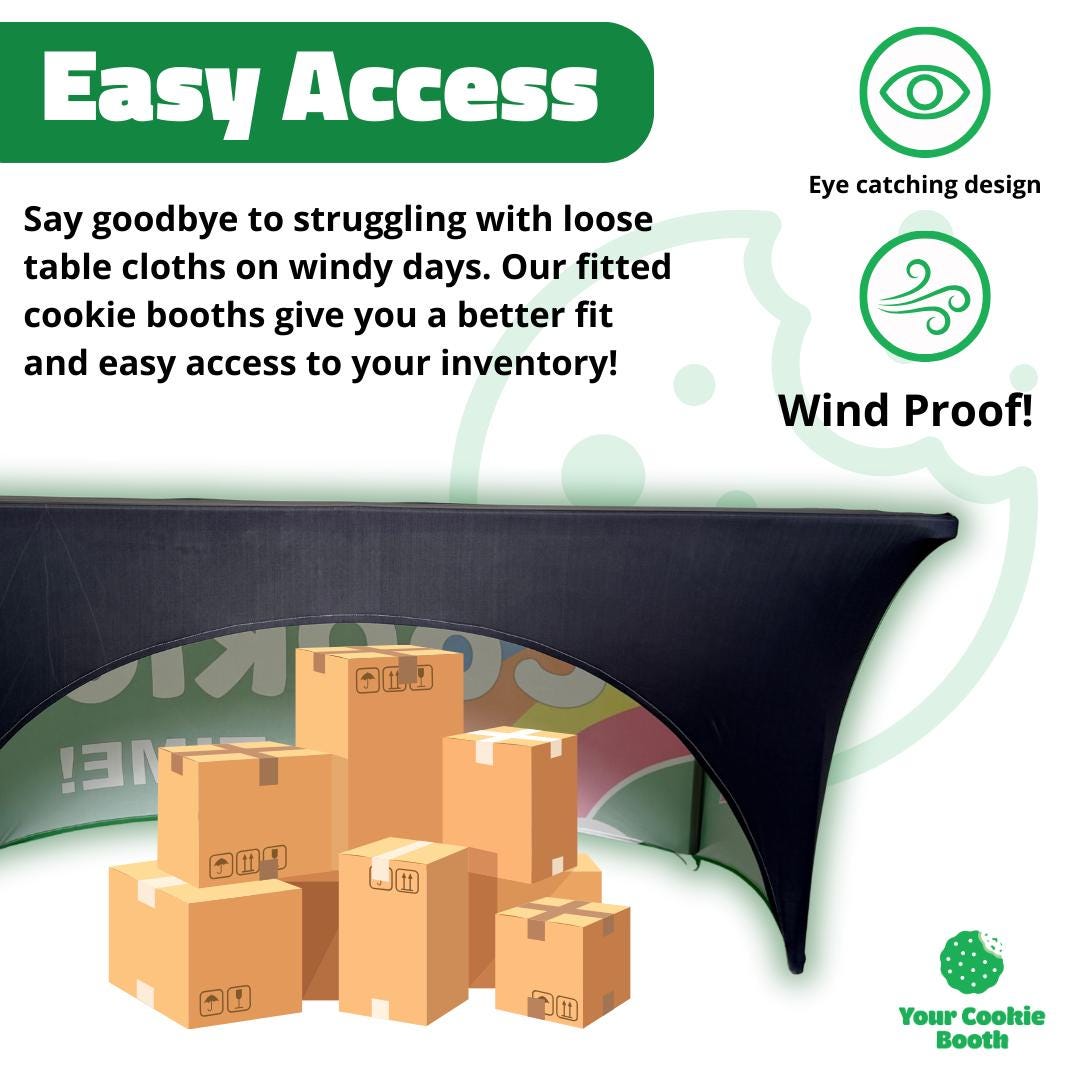 Windproof, Stretchy Table Cover for Girl scout Cookie Sellers | Rainbow