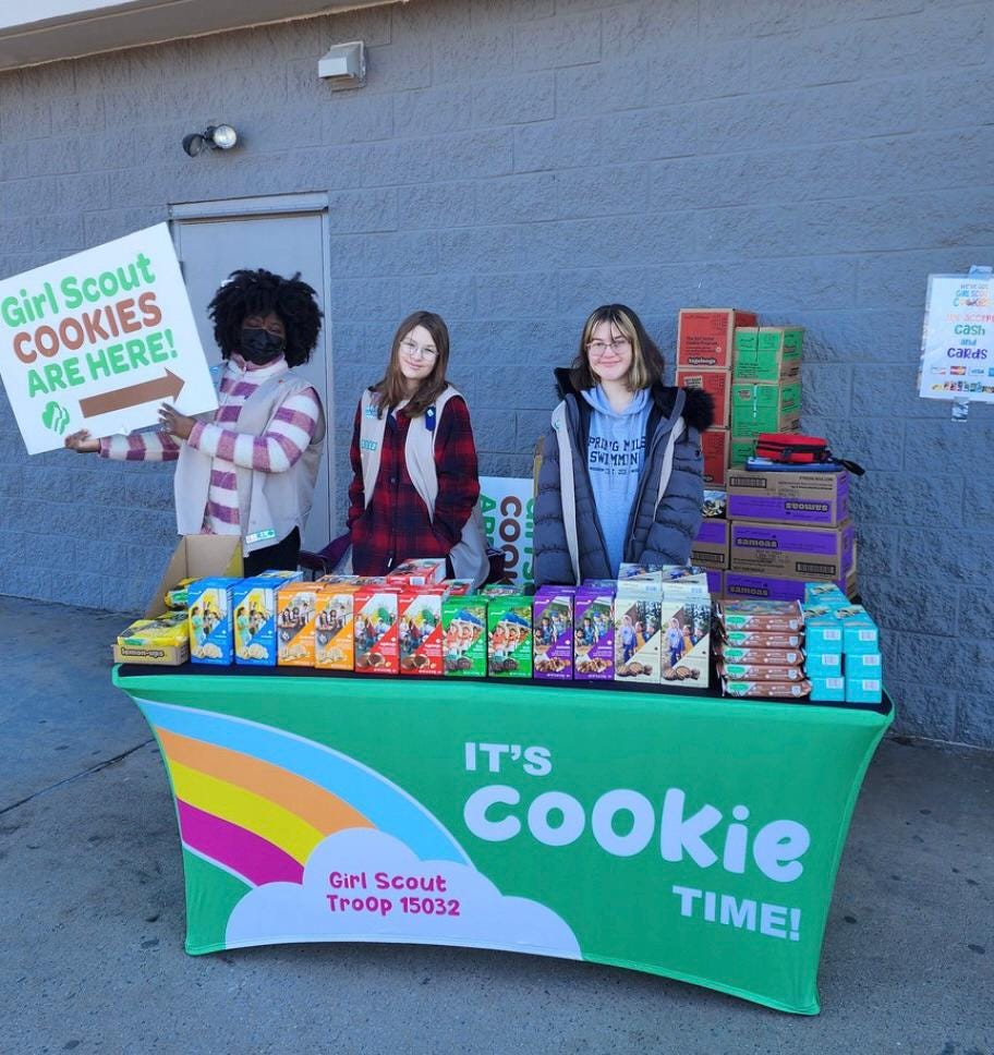 Personalized Stretchy Table Cover for Girl Scout Cookie Sales- For 6 ft table