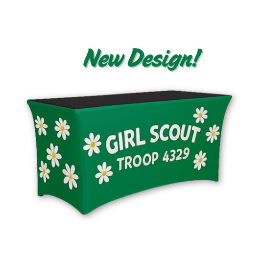 Scout Cookie Table Cover  | Made-to-Order | Customized with Troop Info / 6 ft