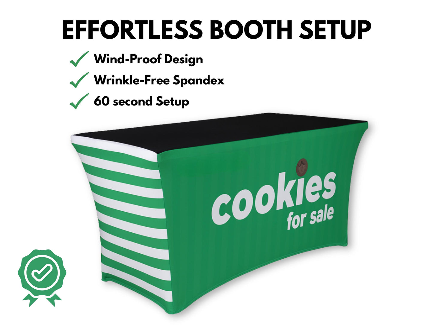 Windproof, Stretchy Table Cover for Girl Scout Cookie Sellers