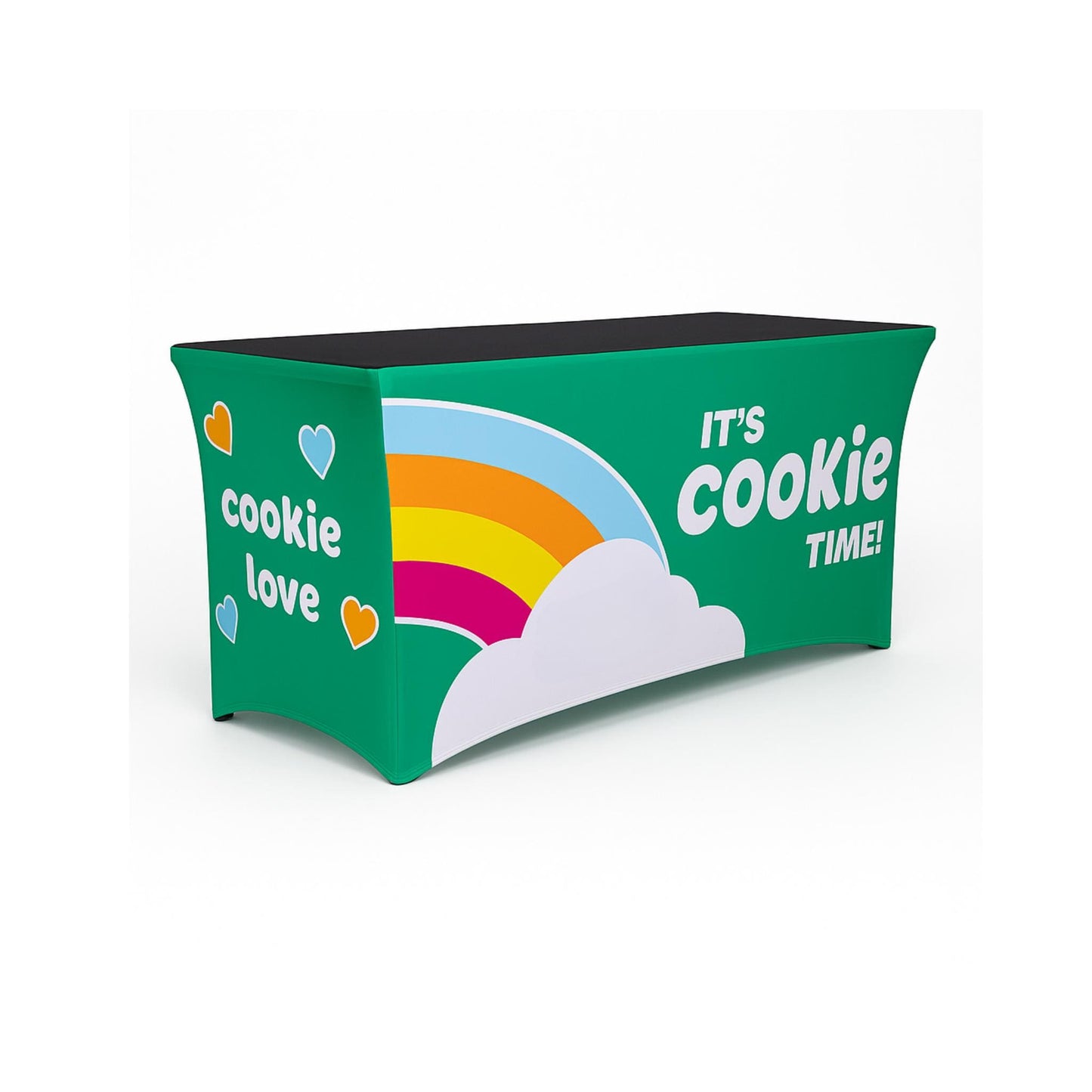 Windproof, Stretchy Table Cover for Girl scout Cookie Sellers | Rainbow