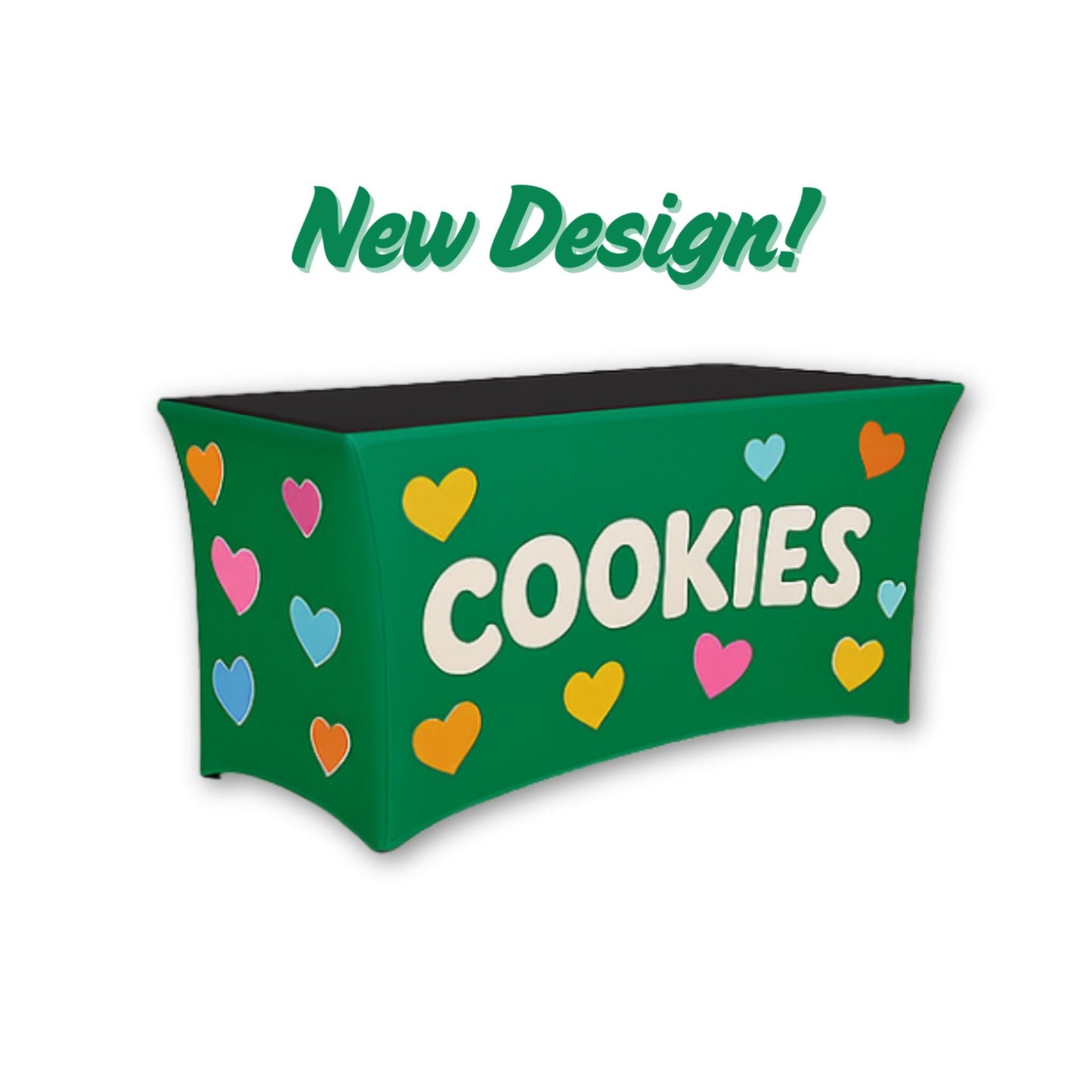Personalized Girl Scout Cookie Seller Table Cover- HEARTS
